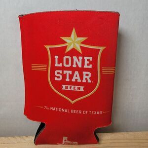 Lone Star Can Koozie Red